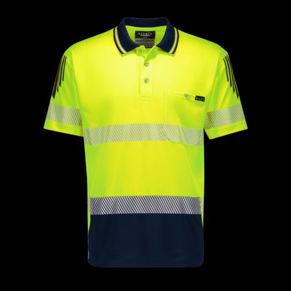 Mens Hi Vis Flux Segmented Tape Short Sleeve Polo Thumbnail